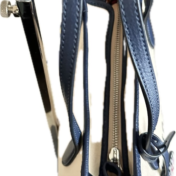 Designer Handbag Kate Spade Rare Patent Canvas Crossbody Tote Bag w/Dust Cover - Picture 10 of 17